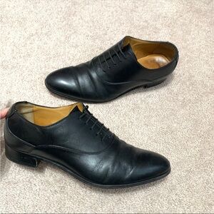 GUCCI 719741 double-G black leather oxfords UK 7.5/ US 8 Mens